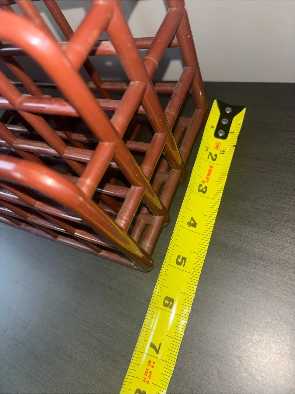 Vintage Yaffa Design Mini Catch All Desk Wall Mount Rack Organizer 1980s brown
